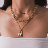 Lock & Heart Layered Necklace