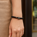Obsidian Tourmalinated Quartz Protection Bracelet