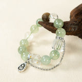 Qi Nan Agarwood & Prehnite Beaded Bracelet