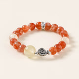 Sunstone & White Jade Radiance Bracelet