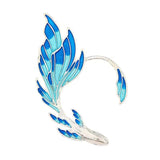 Aqua Feather Stud Earrings