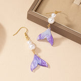 Mermaid Tail Pearl Drop Earrings