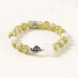 Green Prehnite & White Jade Harmony Bracelet