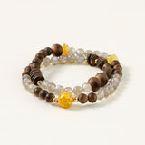 Smoky Agate & Wood Grounding Bracelet Set