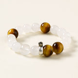 Monkey Zodiac Charm Bracelet – Tiger Eye & Quartz for Vitality