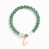 Green Strawberry Crystal & Jade Gourd Bracelet