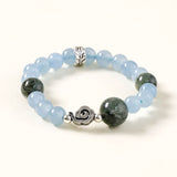Blue Chalcedony & Moss Agate Serenity Bracelet