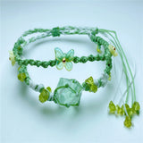 Green Fluorite Woven Crystal Bracelet