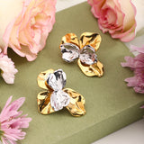 Sculpted Metallic Orchid Earrings