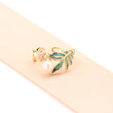 Green Leaf &amp; Blossom Pearl Ring