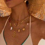 Golden Ocean Charm Necklace