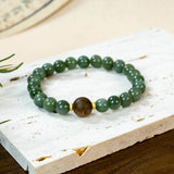 Qi Nan Agarwood & Celestial Jade Beaded Bracelet