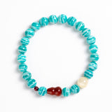 Zebra Amazonite & Jadeite Gourd Bracelet