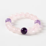 Madagascar Rose Quartz, Lavender & Deep Amethyst Bracelet