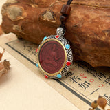 Cinnabar necklace - Guardian Buddhas of the Zodiac Signs