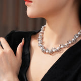 Twisted Elegance Pearl Chain Necklace