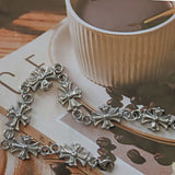 Gothic Cross Stainless Steel Bracelet & Necklace Set
