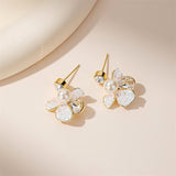 Floral Crystal Pearl Earrings