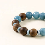 Aquamarine & Coconut Wood Harmony Bracelet