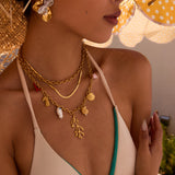 Golden Ocean Charm Necklace