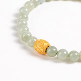 Hetian Jade &amp; Mantra Bead Bracelet