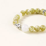 Green Prehnite & White Jade Harmony Bracelet