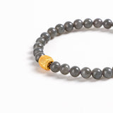 Smoky Amethyst Jade & Mantra Bead Bracelet