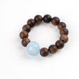 Agarwood & Aquamarine Energy Ring