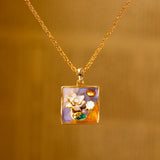 Golden Lotus Pendant Necklace