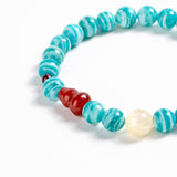 Zebra Amazonite & Jadeite Gourd Bracelet