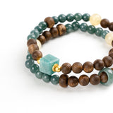 Emerald Green Clear Double Wrap Bracelet