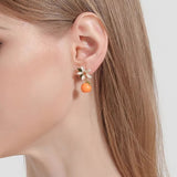 Orange Blossom Enamel Earrings – Energize with Joyful Charm