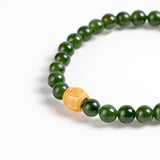 Green Jade Mantra Bead Bracelet