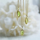 Olive Glow Crystal Pendant Necklace