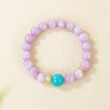 Natural Kunzite & Amazonite Beaded Bracelet