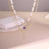 Hamsa & Pearl Harmony Layered Necklace