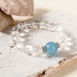 Aquamarine Clear Quartz Bracelet
