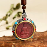 Cinnabar necklace - Guardian Buddhas of the Zodiac Signs