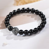 Obsidian Tourmalinated Quartz Protection Bracelet