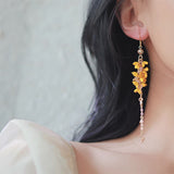 Golden Bloom Drop Earrings