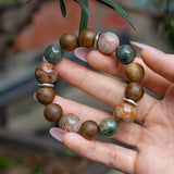 Phantom Quartz, Green Rutilated Quartz Kyara Agarwood Bracelet
