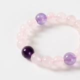 Madagascar Rose Quartz, Lavender & Deep Amethyst Bracelet