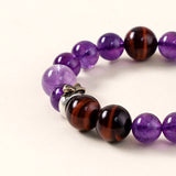 Snake Zodiac Guardian Bracelet – Amethyst & Red Tiger’s Eye for Focus