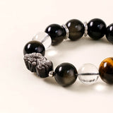 Obsidian & Tiger’s Eye Pi Xiu Protection Bracelet
