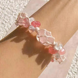 Raw Rose Quartz Macrame Bracelet