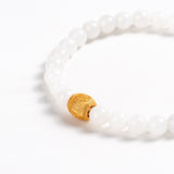 White Jade Mantra Bead Bracelet
