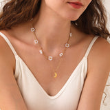 Daisy Bloom Pearl Necklace