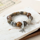 Qi Nan Agarwood & Multi-colored Phantom Quartz Beaded Bracelet