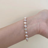Elegant Pink Freshwater Pearl Bracelet
