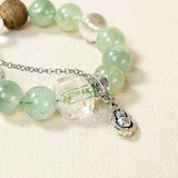 Qi Nan Agarwood & Prehnite Beaded Bracelet